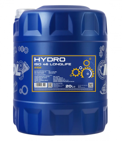 MANNOL 2102 Hydro ISO 46 | Mineral Hydraulic Oil HLP/HM| Imported from Germany